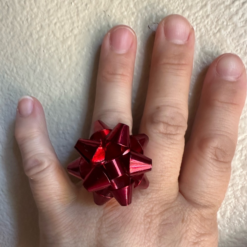 Red Bow Statement Ring